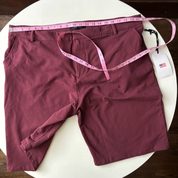 Swet Tailor Men’s Everyday Stretch Chino Shorts Red Size 40 New - Picture 3 of 7